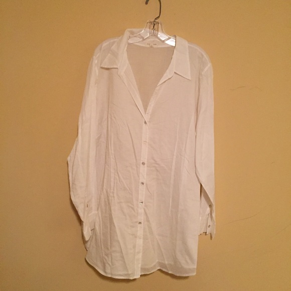 Eileen Fisher white button down shirt