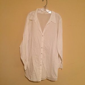 Eileen Fisher white button down shirt