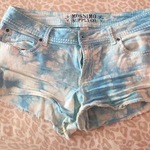 Blue Tie Dye Jean Shorts