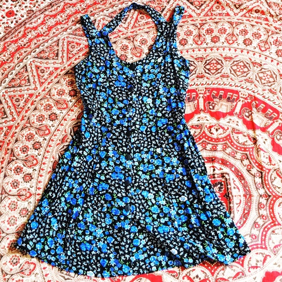 Urban Outfitters Dresses & Skirts - One & Only x UO Blue Floral button down mini dress
