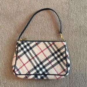 Burberry tan nova check wool pochette
