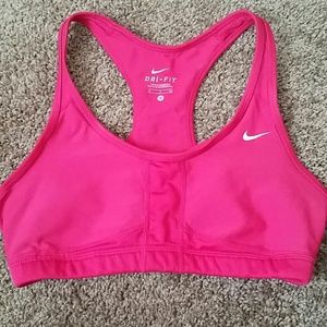 Nike dri fit pink sports bra size small