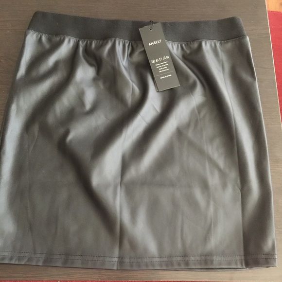 Faux Leather Body Con Skirt