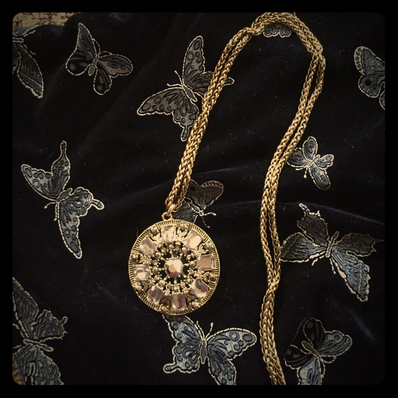 Long Statement Brass Necklace