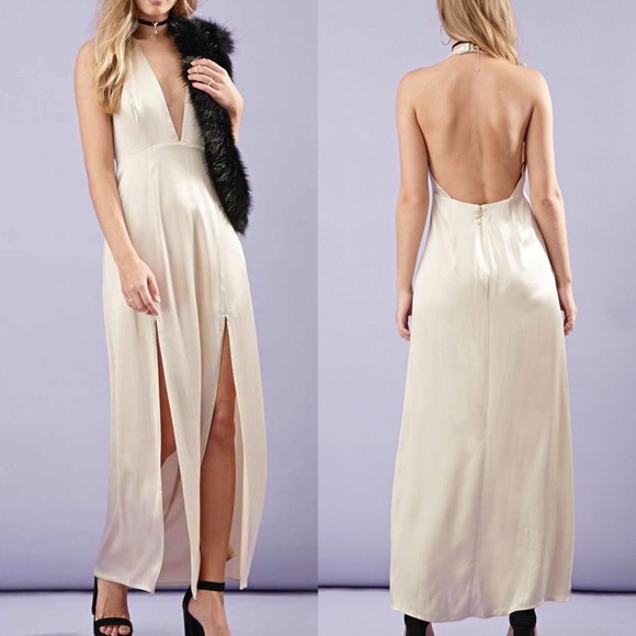 TODAY ONLY‼️🆕 Double Slit Satin Maxi Dress - Picture 1 of 4