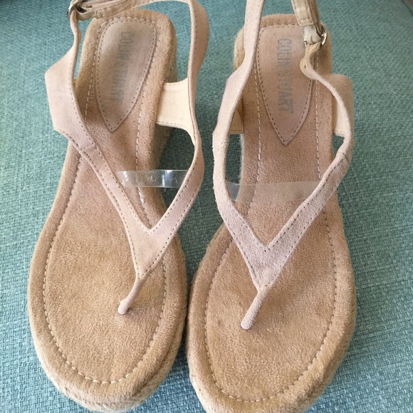 Colin Stuart Wedge.  Suede with Rope