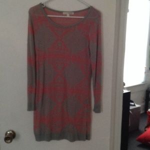 Medium gray and pink sweater dress