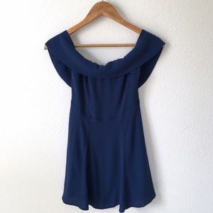 LuLu's | Navy Off-The-Shoulder Skater Dress