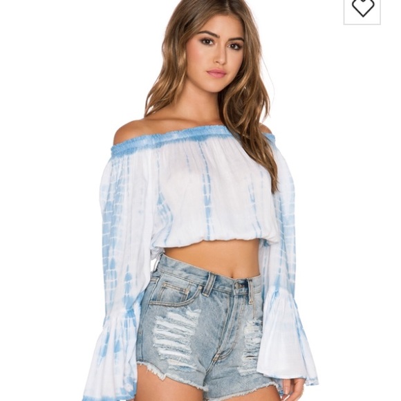 Surf Gypsy Tie Die Bell Sleeve Top