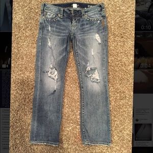 womens silver jeans