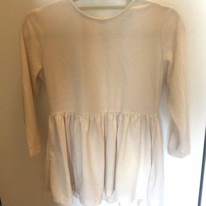 Ivory peplum top with 3/4 sleeves