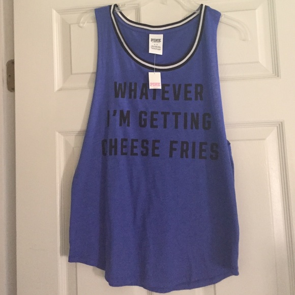VS Pink purple muscle tank with mean girls quote