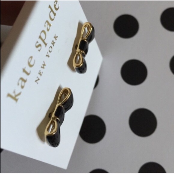 SOLD Kate Spade♠️ Black Bow Studs🎀 - Picture 4 of 4
