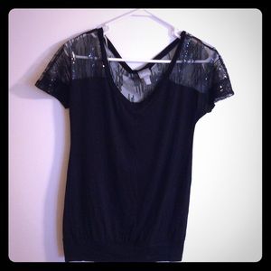 Black sequin top