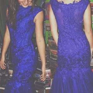 Royal Blue Mermaid style dress.
