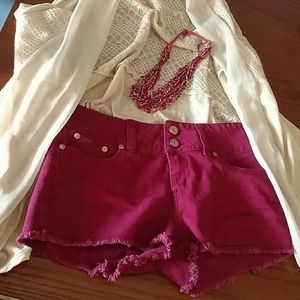 Refuge maroon jean shorts