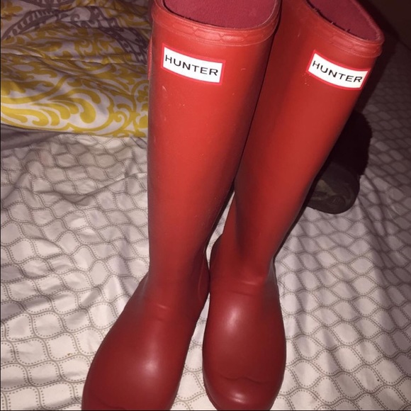 Red hunter boots