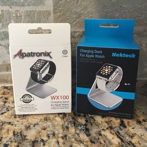 Two charging docks for Apple watches