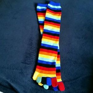 ADORABLE Knee High Rainbow Toe-Socks