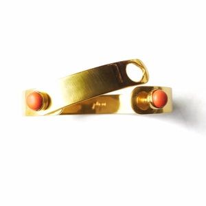 Super classic gold and semi precious stone bangle