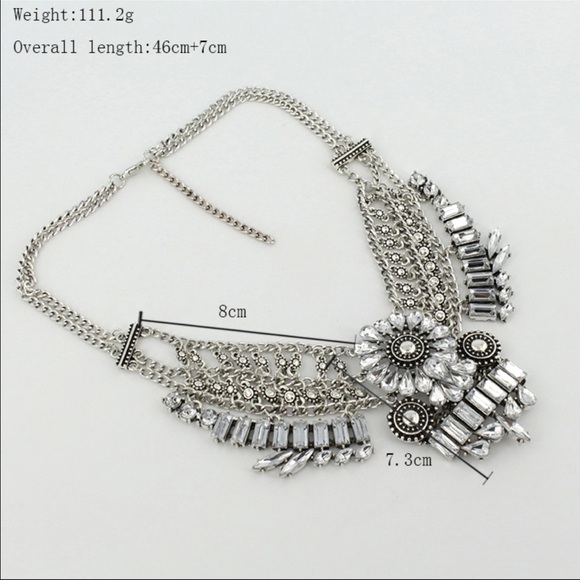 Gypsy Crystal Studded Massive Flower Necklace - Picture 3 of 3