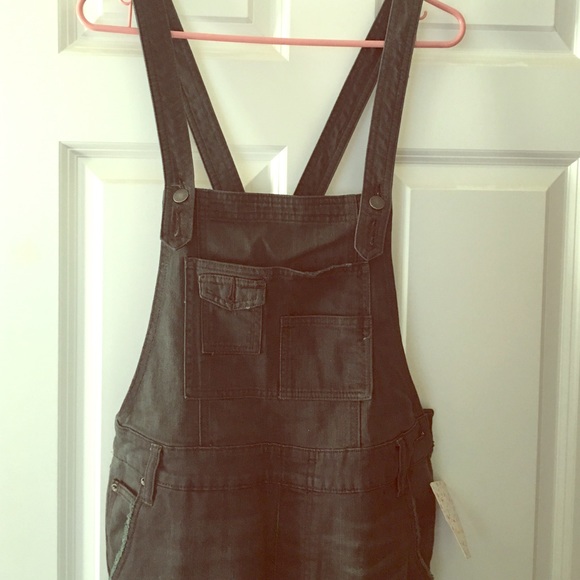 Free people skinny leg overalls