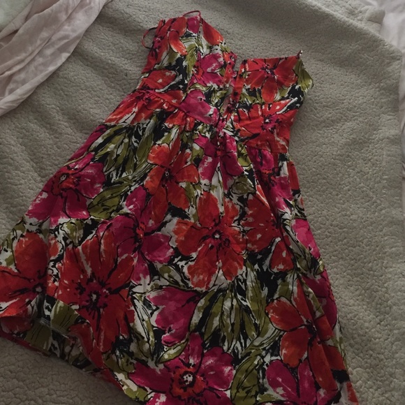 Floral dress black button up spaghetti strap