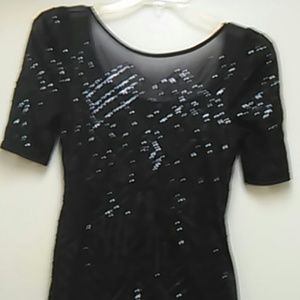 White House Black Market Shear Sequin Shirt