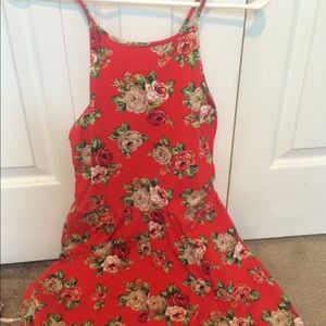 Coralish floral romper