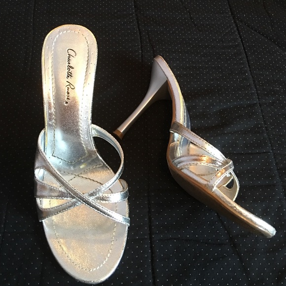 Charlotte Russe Shoes - 4" Silver Heels Sandals Charlotte Russe Size 8