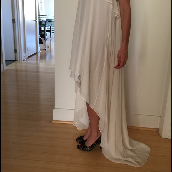 BCBG white dress with train - Picture 3 of 4