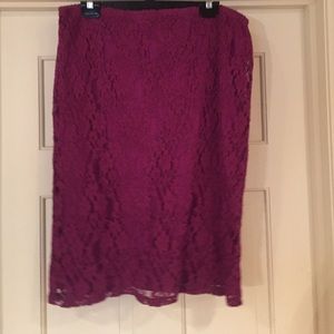 Plum lace skirt
