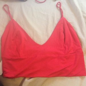 Super cute red crop top v neck