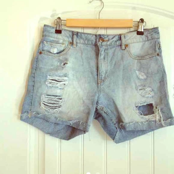 Distressed Denim Shorts