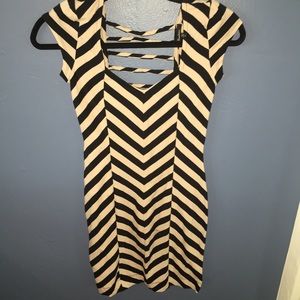 Cream and black dress