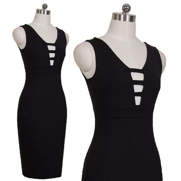 ❤ Super Sexy Black cocktail dress Large New ❤ - Picture 3 of 3