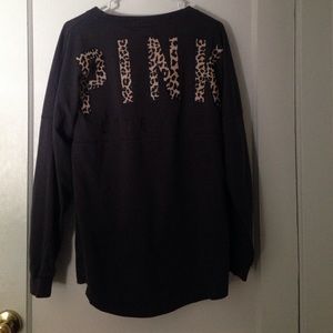 Charcoal PINK varsity crew