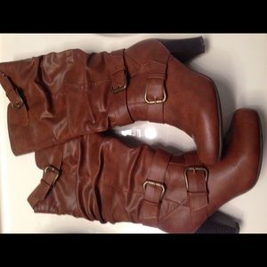 Madden Girl Prepie Tan Paris Boots Size 6 1/2