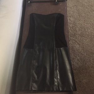 Strapless black dress