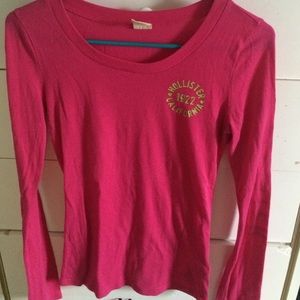 Hollister long sleeve hot pink tee