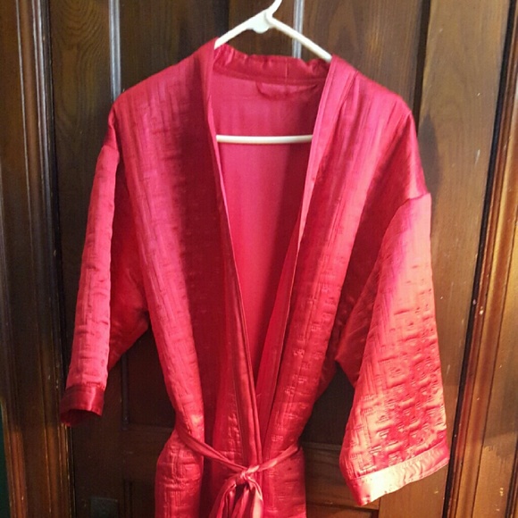 100% Silk Red Bath / House Robe