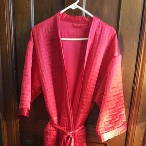 100% Silk Red Bath / House Robe