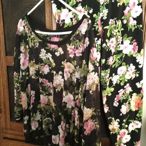 Sheer top with leggings