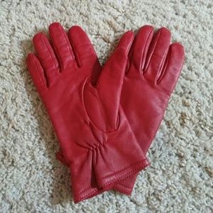 Red leather gloves