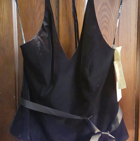 XSCAPE Black Velvet Halter Top Blouse Shirt 10P
