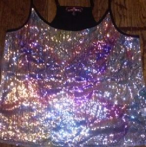 Butterfly sequin tank top