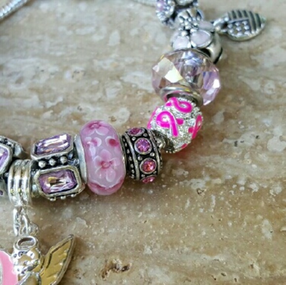 Breast cancer charm bracelet*sold* - Picture 3 of 3