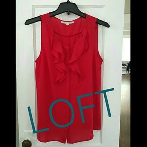 LOFT Sleeveless Red Blouse
