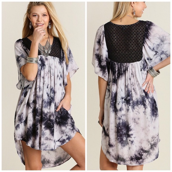 Vivacouture Dresses & Skirts - Lace Trim Tye Dye tunic A line