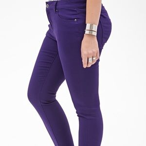 Dark purple skinny jeans